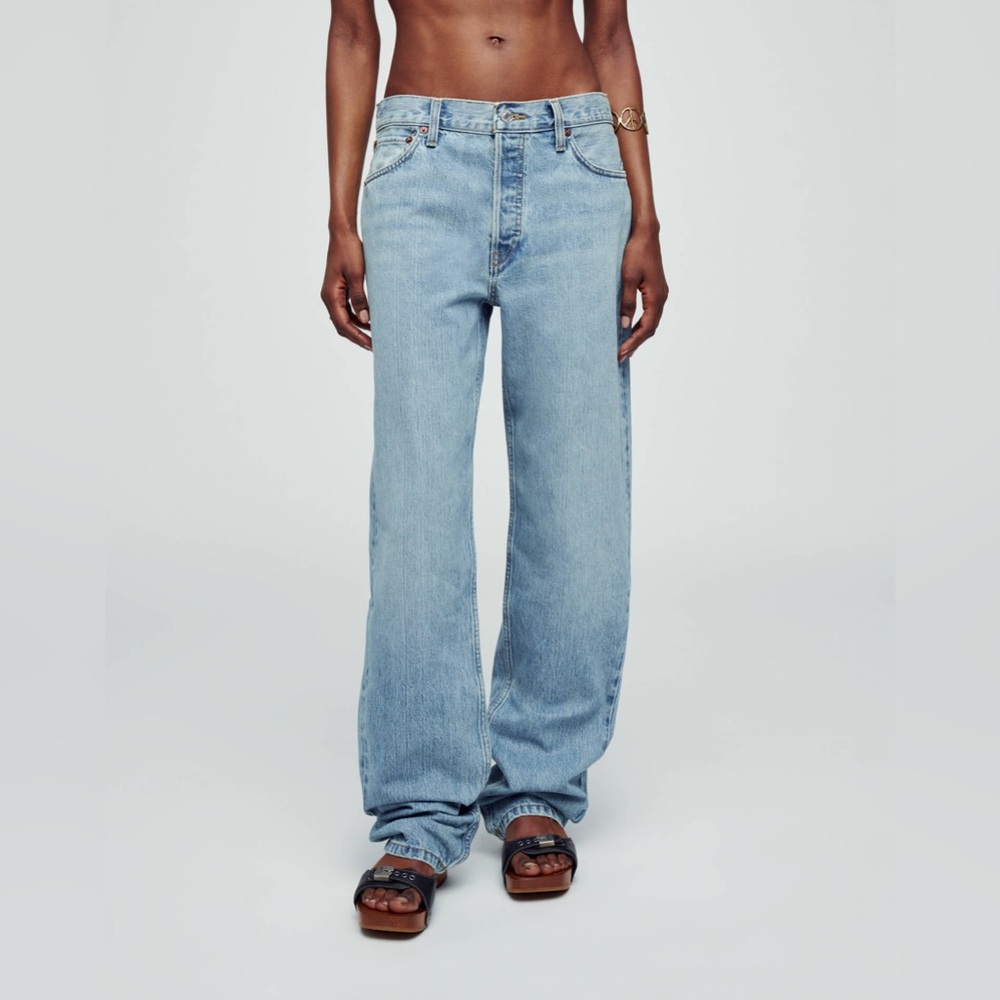 Re/Done Loose Long ish Jean in Wasted Indigo Sz 32